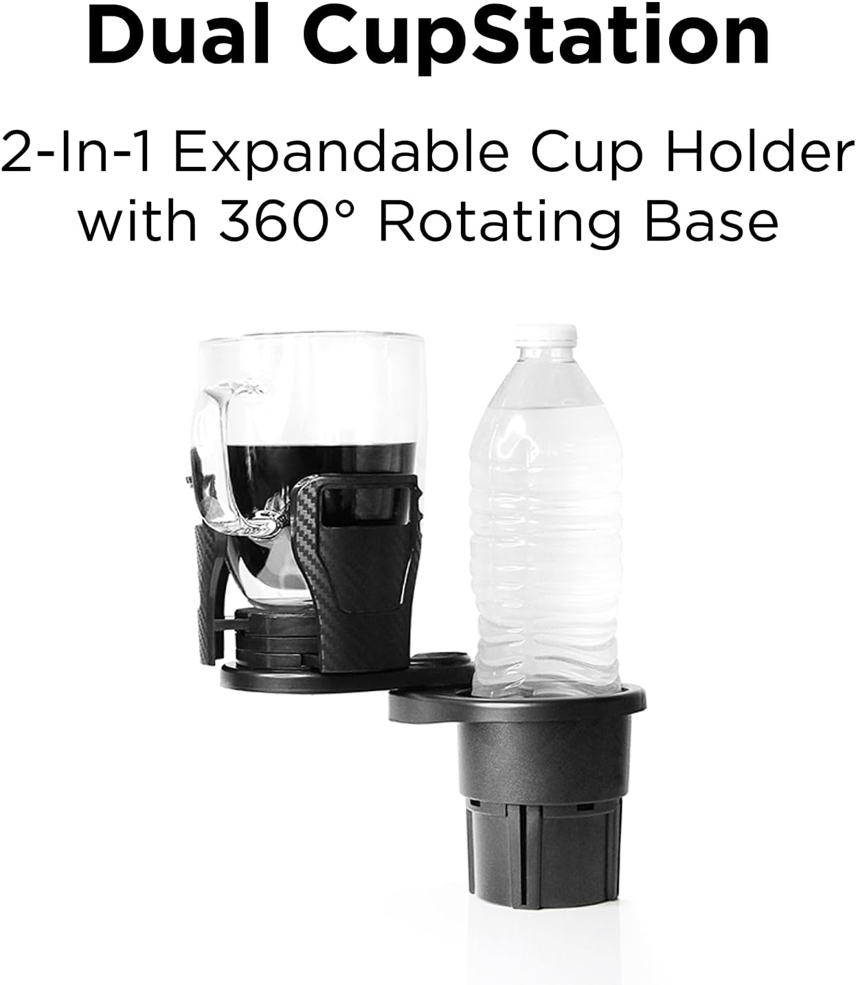 Adjustable Dual Cup Holder & Organizer for Car