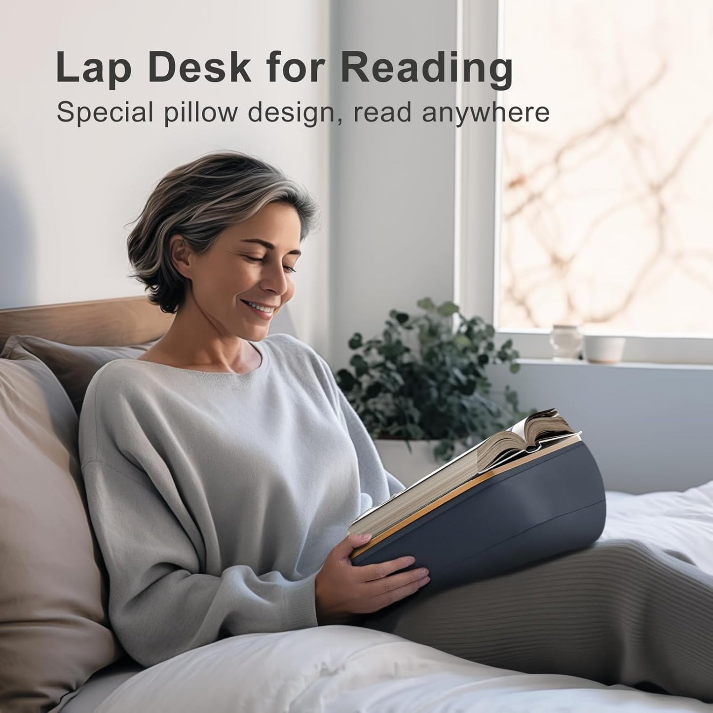 Wooden Lap Desk with Soft Pillow Cushion Bag
