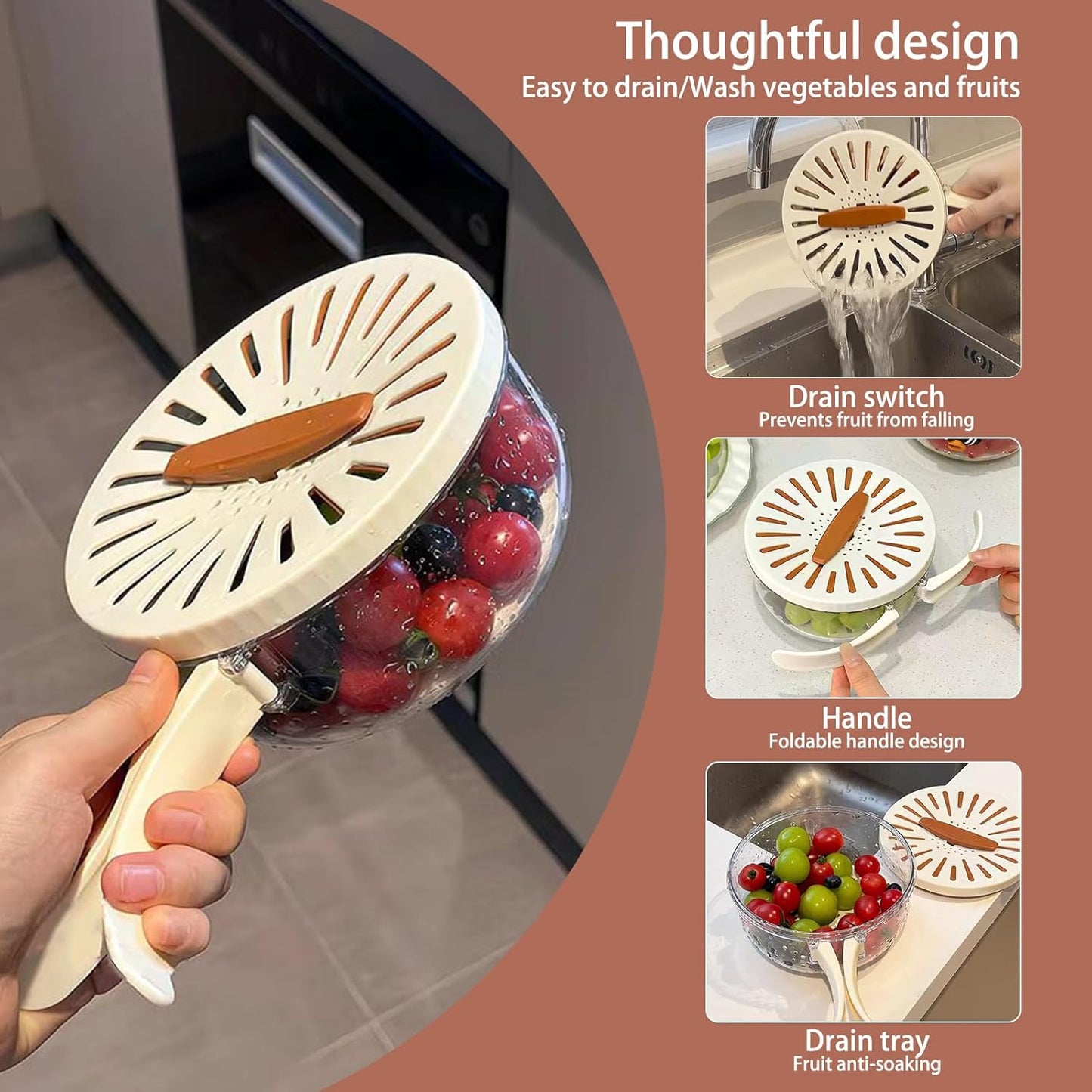 Plastic Foldable Handle Washing Basket with Lid