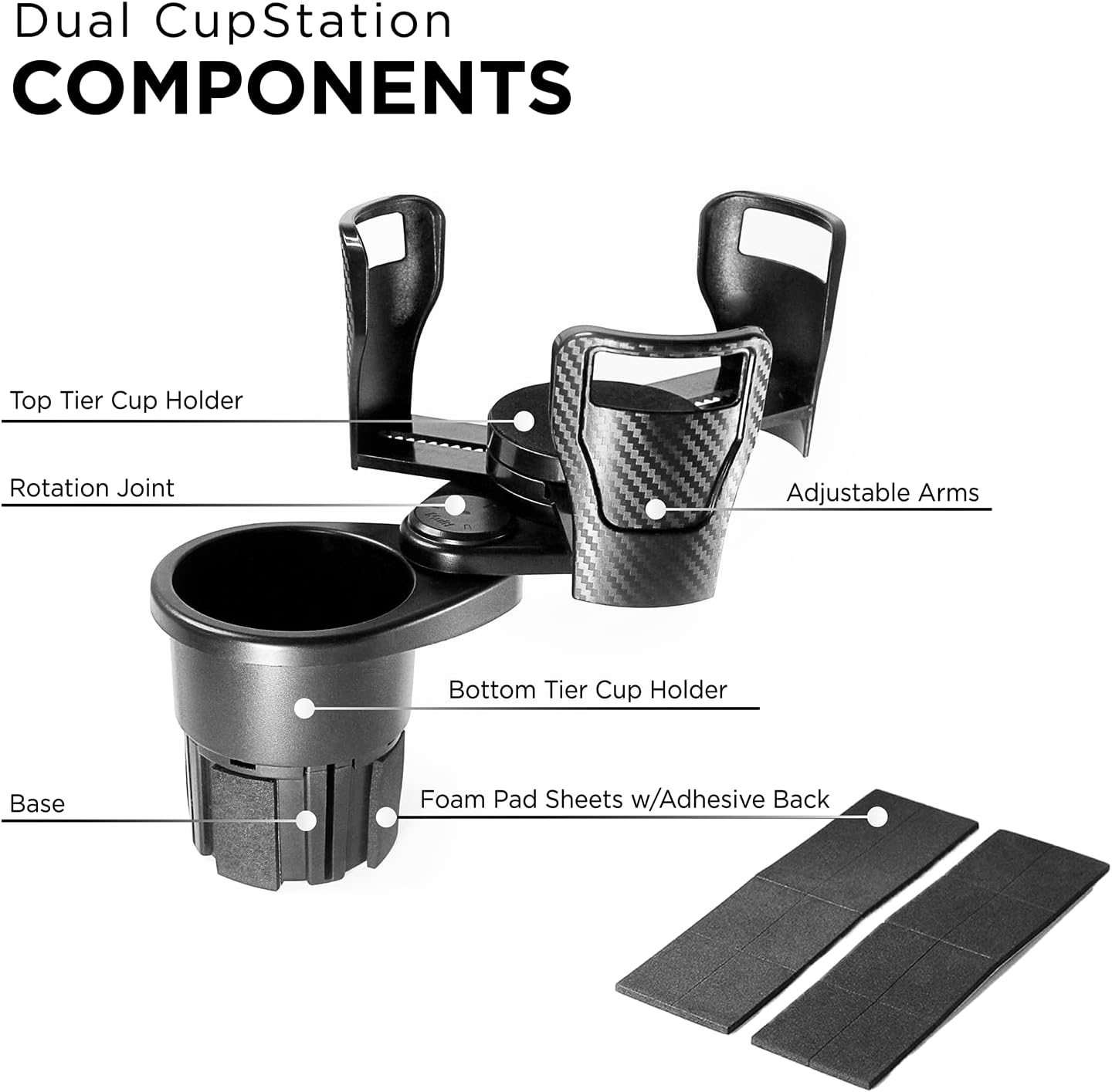 Adjustable Dual Cup Holder & Organizer for Car