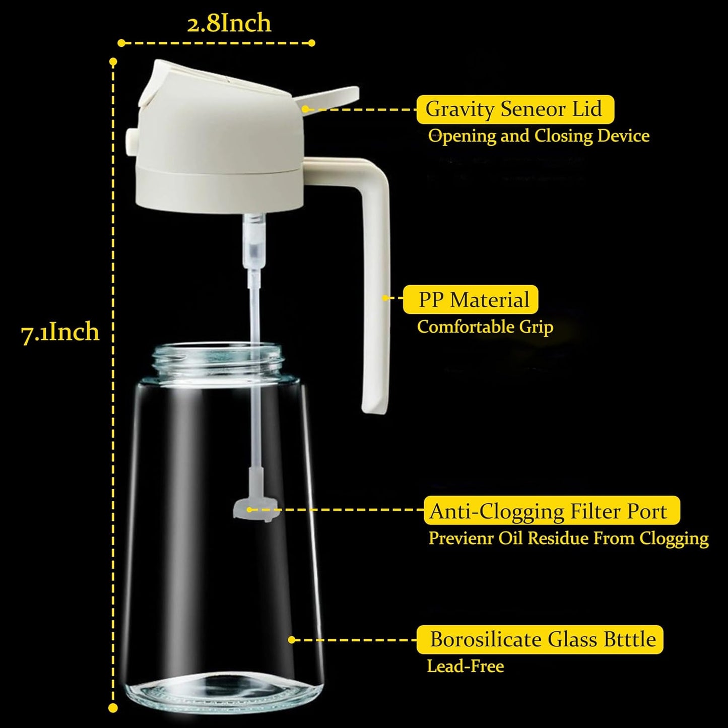 2-in-1 Oil Dispenser & Sprayer Bottle