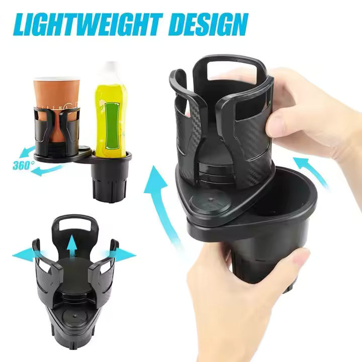 Adjustable Dual Cup Holder & Organizer for Car